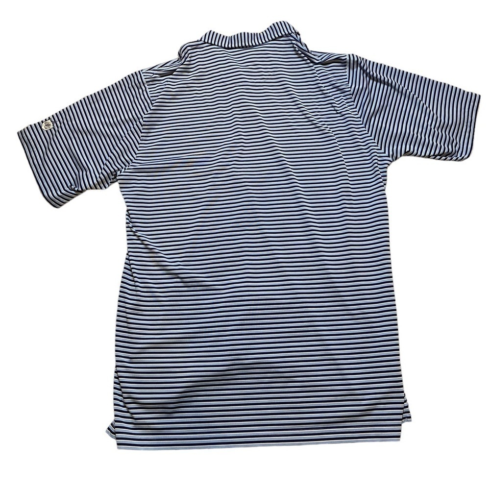 Donald Ross Polo Shirt Mens Large Blue Stripe Short Sleeve Active Polyester Golf - Picture 2 of 6